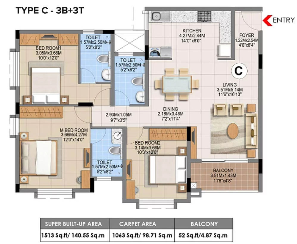 3-BHK-1513-Brigade-Gem-Terraces-Sarjapur