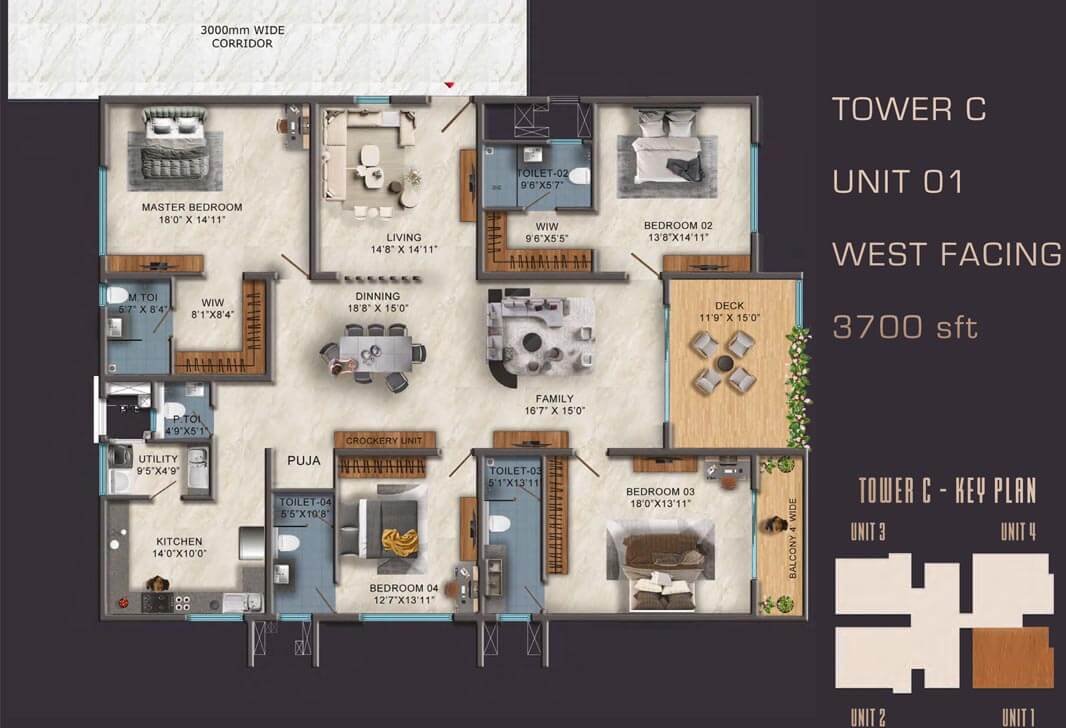 3700-4BHK-C-SAS-Diamond-Towers