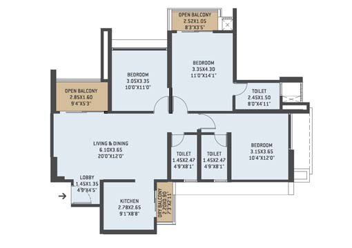 3BHK