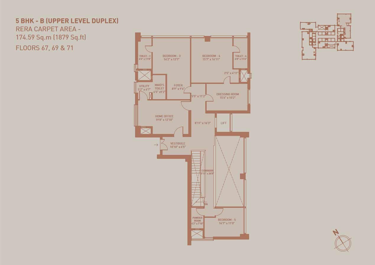 5-BHK-B-Duplex-Floorplan-Birla-Niyaara