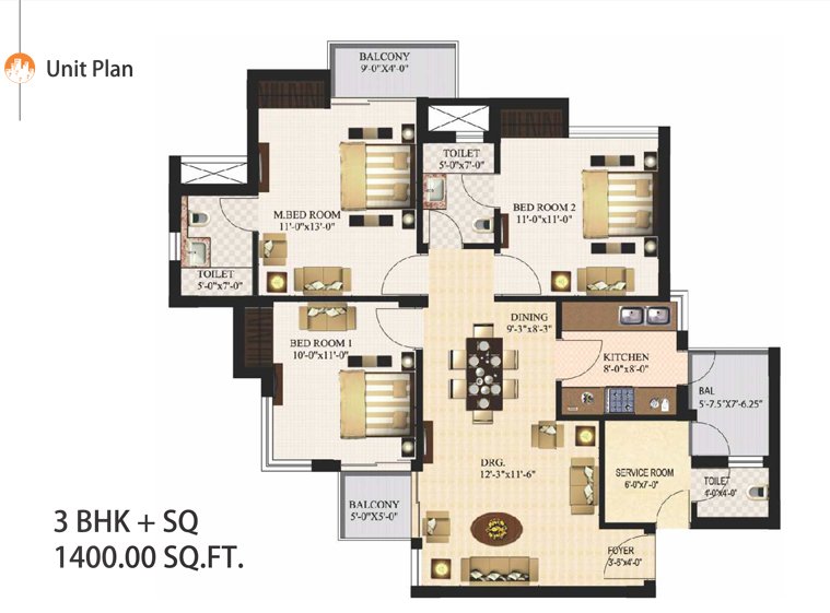 urbtech-xaviers-apratments-3bhk-1400sq-ft