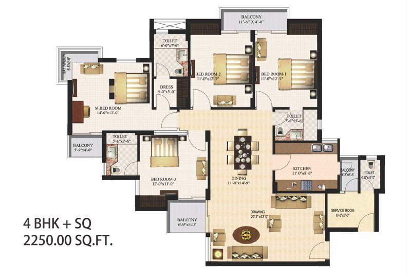 urbtech-xaviers-apratments-4bhk-2250sq-ft